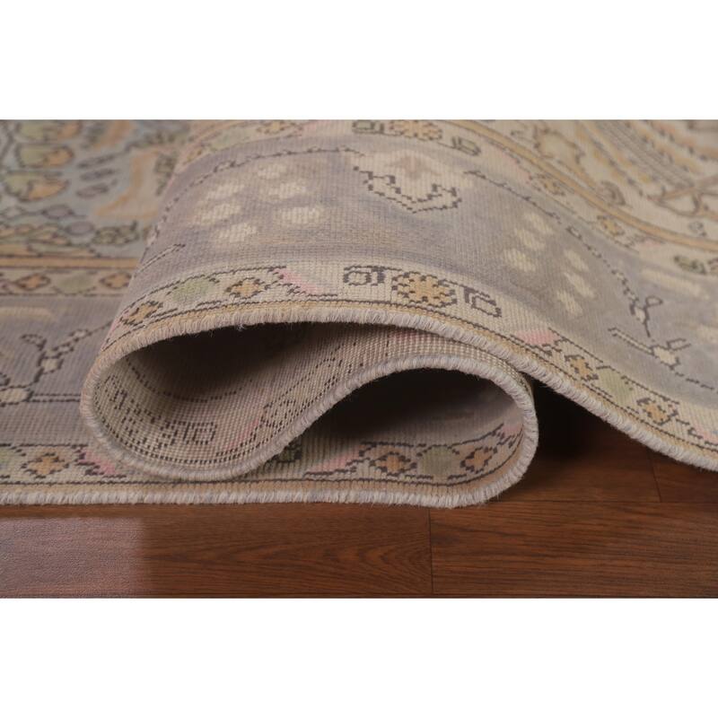 Antique Distressed Tabriz Persian Rug Home Decor Handmade Wool Carpet - 6'5" x 9'7"