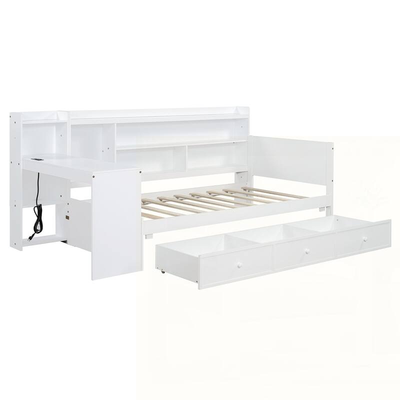 Wooden Daybed With 3 Drawers and USB Ports