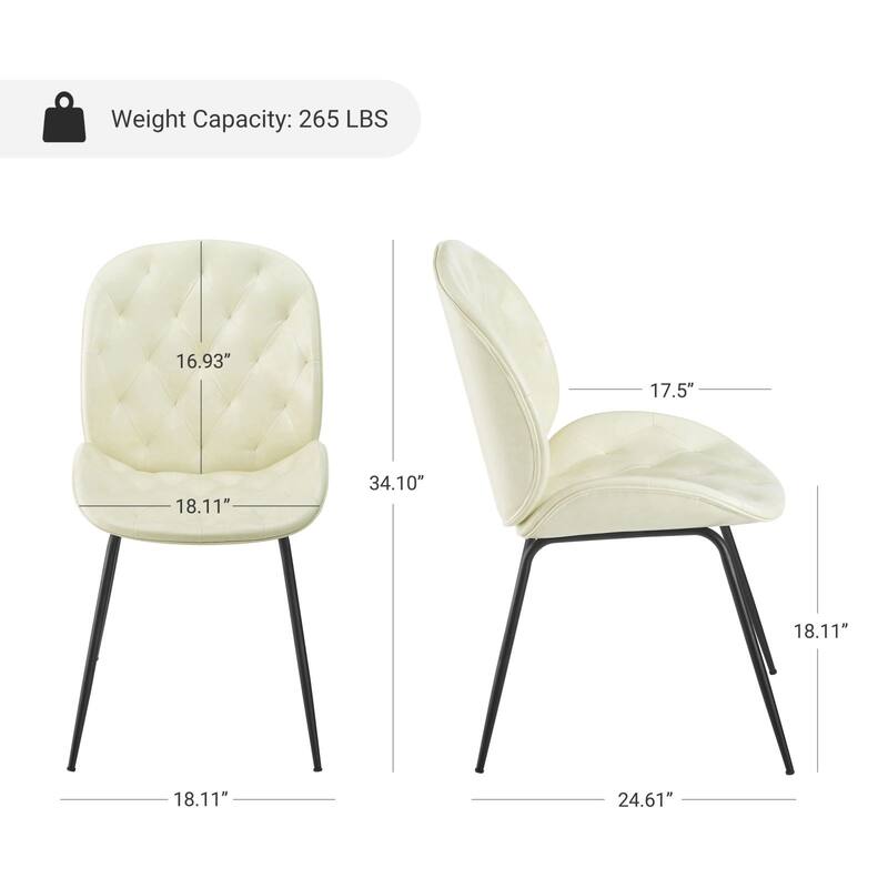 Art Leon Mid-Century Tufted Style Dining Chair in Beetle Shape Design