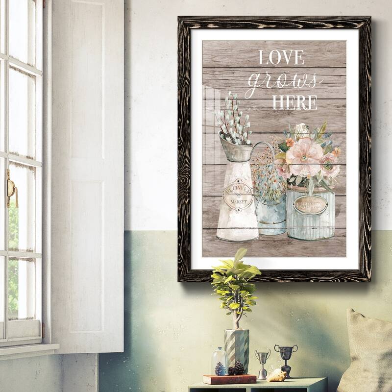 Love Grows Here-Premium Framed Print - Ready to Hang