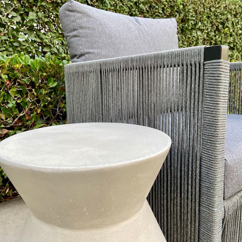 DreamPatio Alamanche Concrete Accent Stool - 12"x17.7"