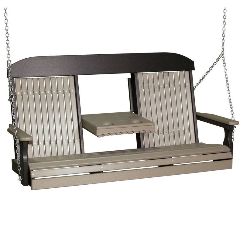 Poly Lumber Classic Swing - 5' - Weatherwood & Black