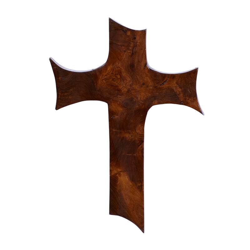 Brown Teak Wood Eclectic Style Wall Decor