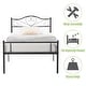 preview thumbnail 6 of 32, VECELO Twin Size Metal Bed Frame Set of 2 Victorian Style Kids Beds with Heart Pattern Headboard No Box Spring Needed