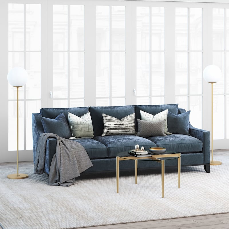36" Clear Glass Round Coffee Table with Gold Steel Base for Living Room - 36” x 36” x 18”