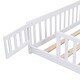 preview thumbnail 23 of 22, Full Size Floor Bed with Safety Guardrails and Door, Solid Wood Platform Frame for Children