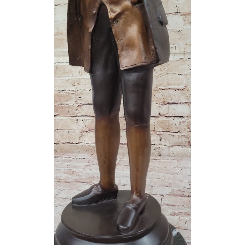 Limited Edition Signed Numbered By Collett Mozart With Violin Bronze Sculpture