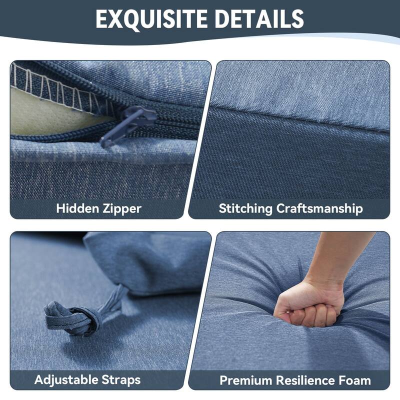 Gymojoy 72x22x3.5 Inch Outdoor Chaise Lounge Cushion, Waterproof Patio & Pool Chair Cushion with Removable Cover