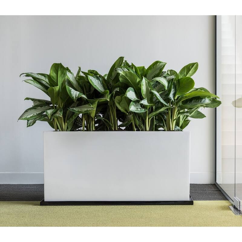 Pottery Pots Jort Small Fiberstone Indoor Outdoor Modern Rectangle Planter, 16 Inch Tall