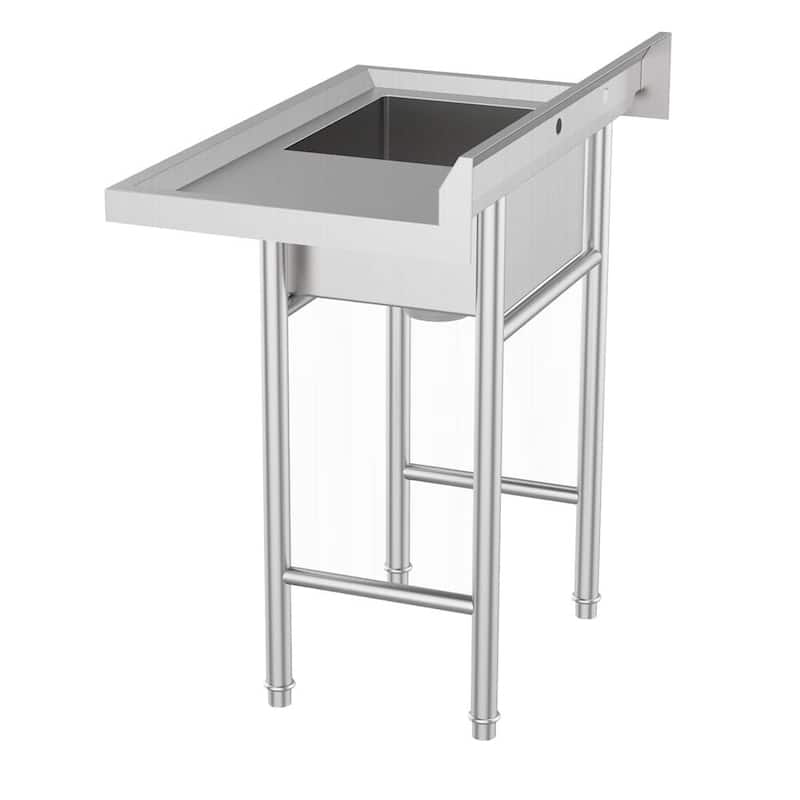 37 in Stainless Steel One Compartment Commercial Utility Sink - N/A