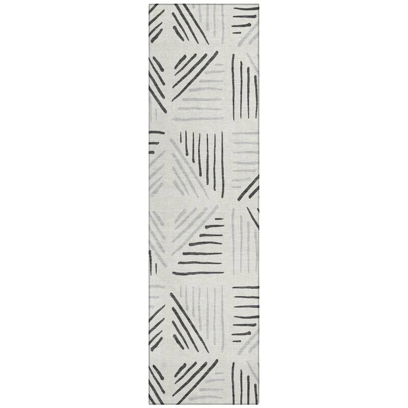 Machine Washable Indoor/ Outdoor Geo Dia Chantille Rug