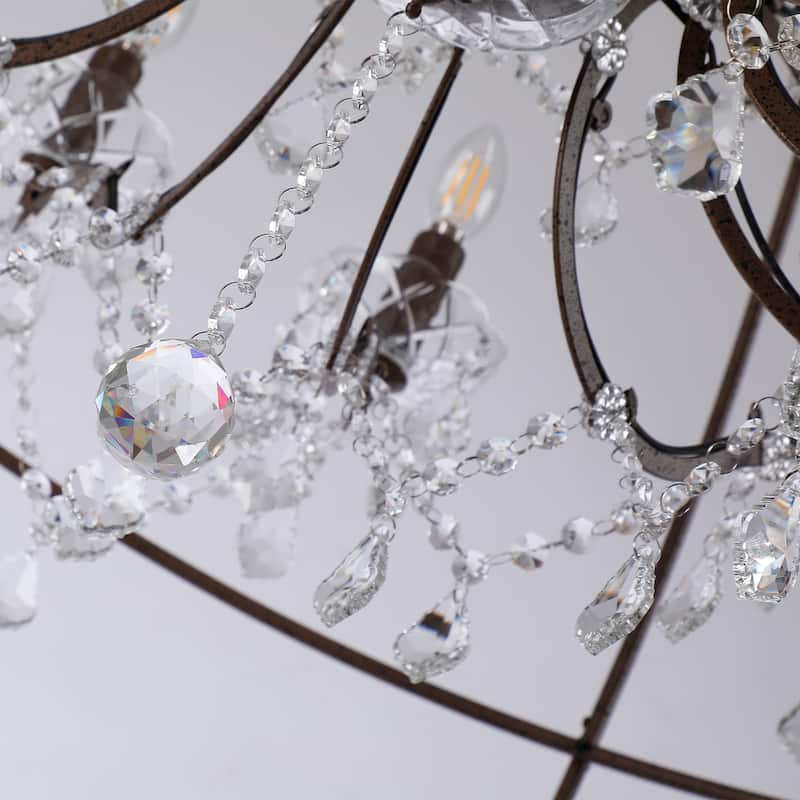 18-light Orb Design 43" Chandelier With Clear Crystals