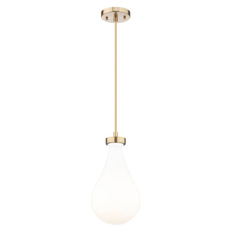 Innovations Lighting Downtown Urban - Owego - 1 Light 7" Cord Hung Pendant - Champagne Bronze/Gloss White Shade