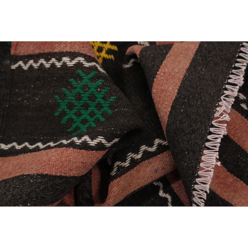 Hand Woven Oriental 100% Wool Carpet Southwestern Tribal Multi-Colored Kilim Area Rug - 9' 9'' X 5' 3''