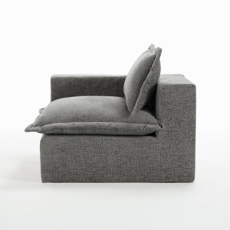 42"W Chenille Upholstered No Assembly Corner Chair