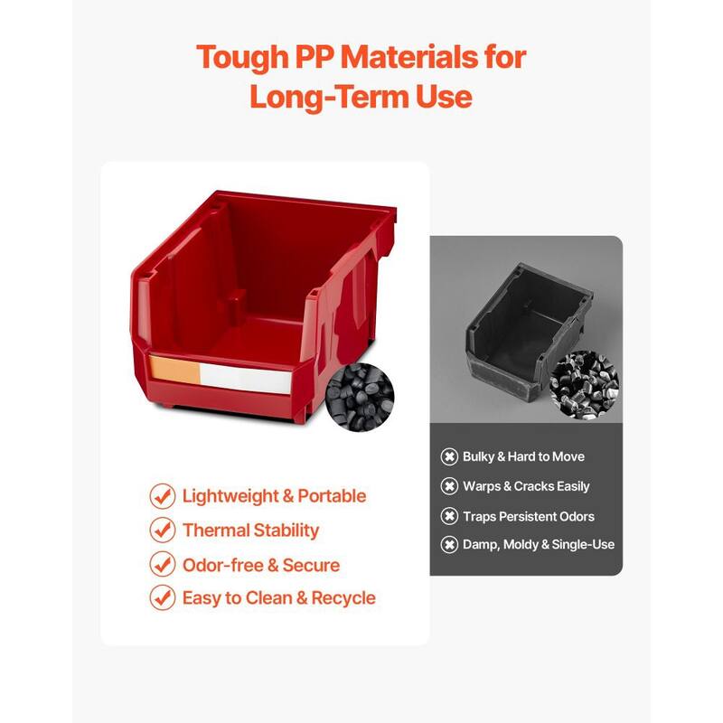 12-Pack Wall Mounted Storage Bins with Front-Open Design for Garage Kitchen or Craft Room - 5.4" x 4.1" x 3"