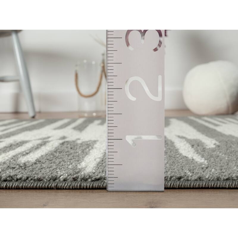 Abani Casa Geometric Ivory and Grey Indoor Area Rug
