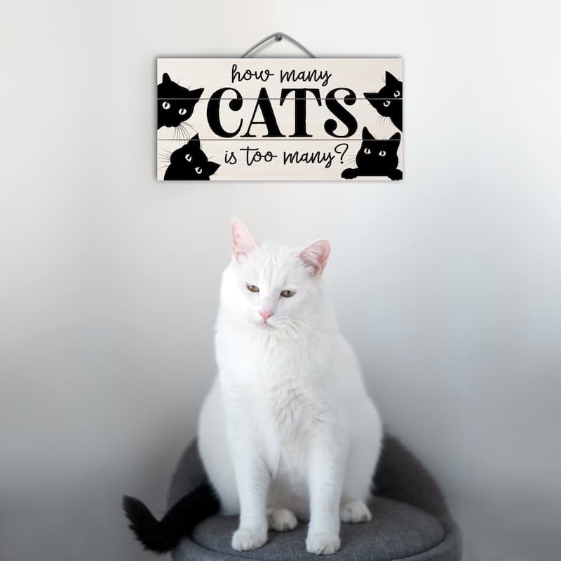 Wood Pallet Hanging Sign - How Many Cats