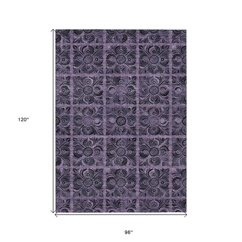 HomeRoots Medallion Transitional Rectangle Outdoor Rug