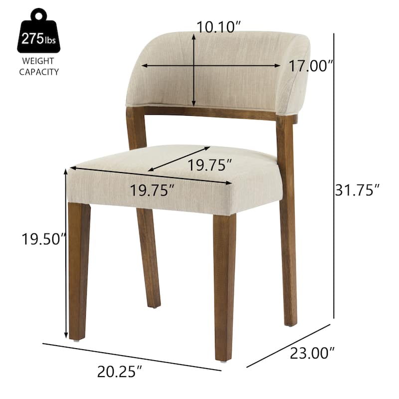 Christopher Knight Home - Caelum Rubberwood Upholstered Dining Chair with Cushioned Seat