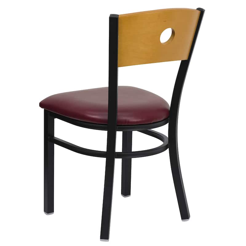 Black Circle Back Metal Restaurant Chair - 16.75"W x 21.5"D x 32.75"H