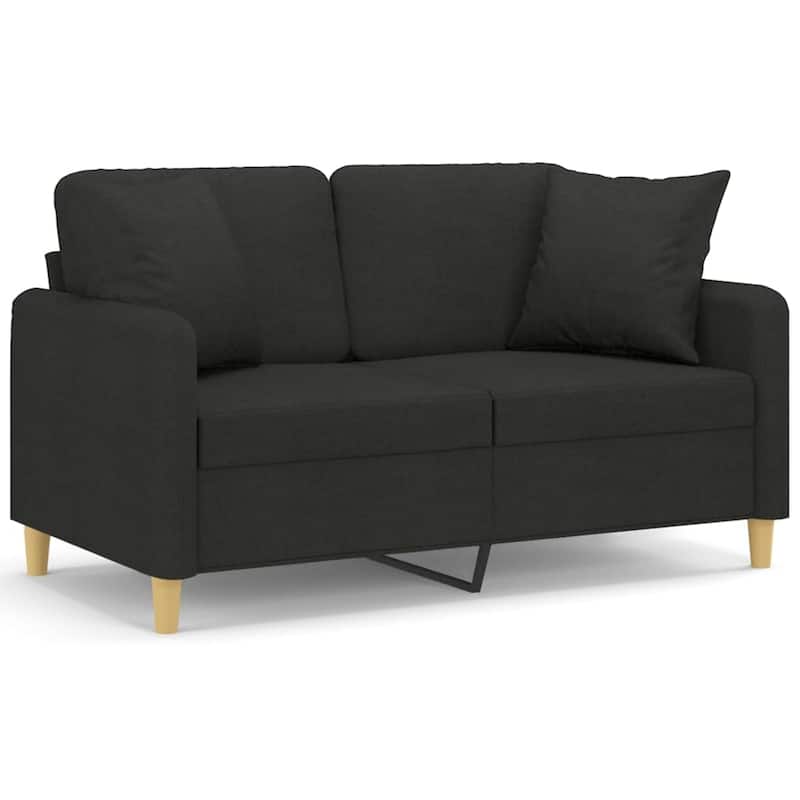 vidaXL 2-seater Sofa Black Fabric (100% polyester) 2-seater - 54.3 x 54.3 x 31.5 inches