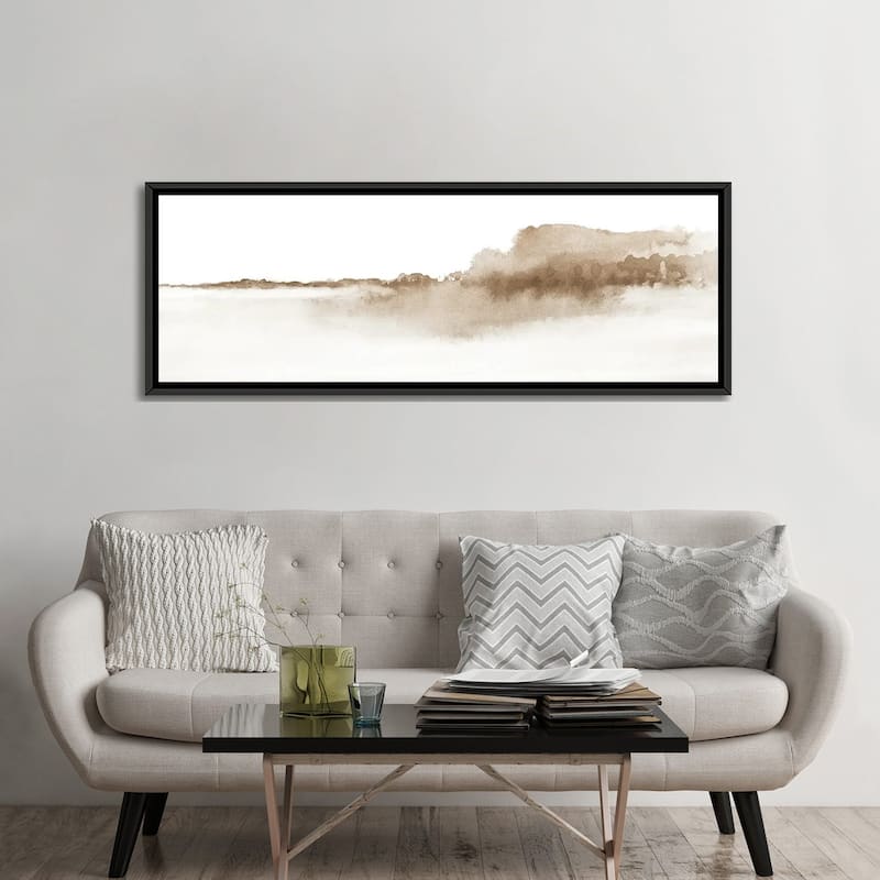 iCanvas "Watercolor Landscape XVI - Panoramic" by Nouveau Prints Framed Canvas Print
