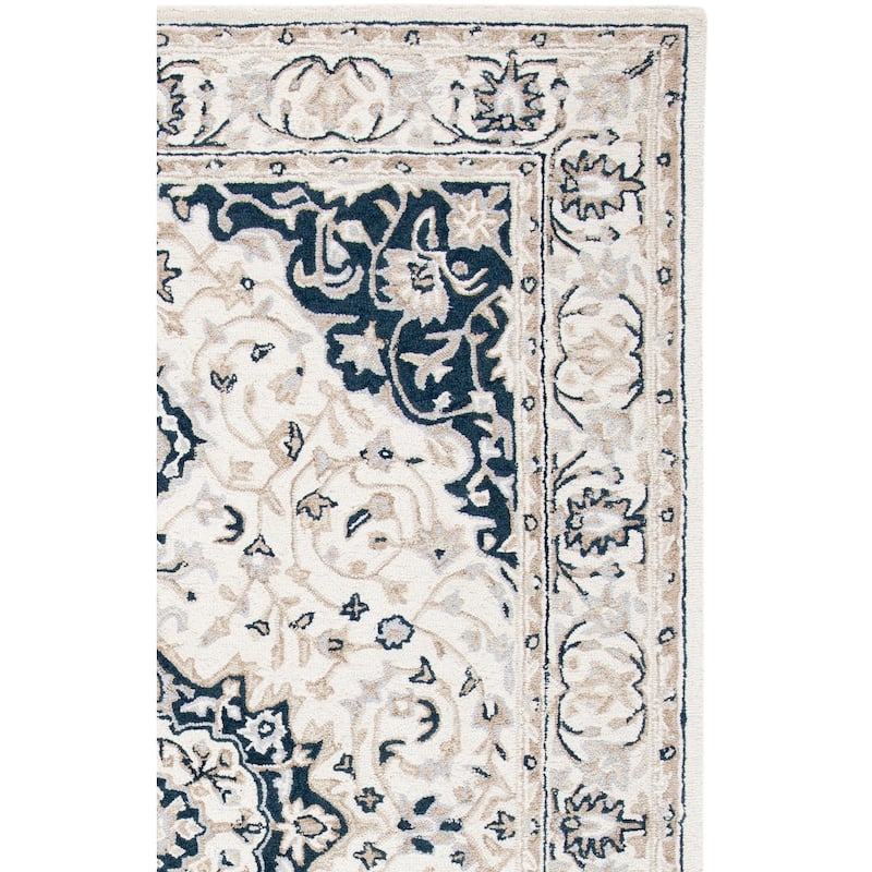 SAFAVIEH Handmade Micro-Loop Dashurie Transitional Medallion Wool Rug-