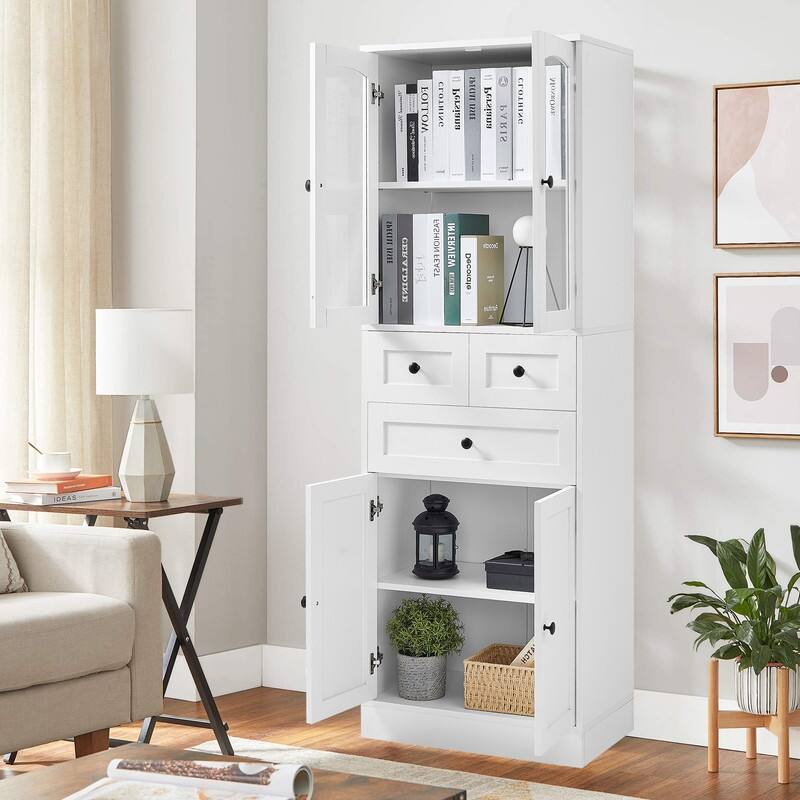 Bookshelf with Adjustable Shelves, Freestanding Display Storage Shelves Tall Bookshelf
