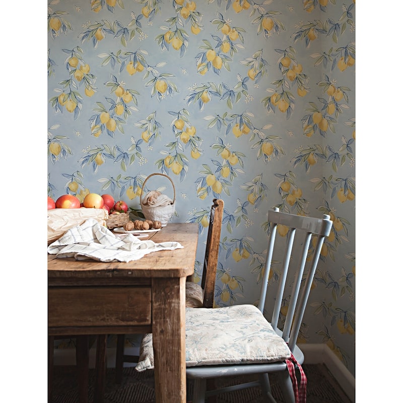 Chesapeake Lemonade Light Blue Citrus Wallpaper