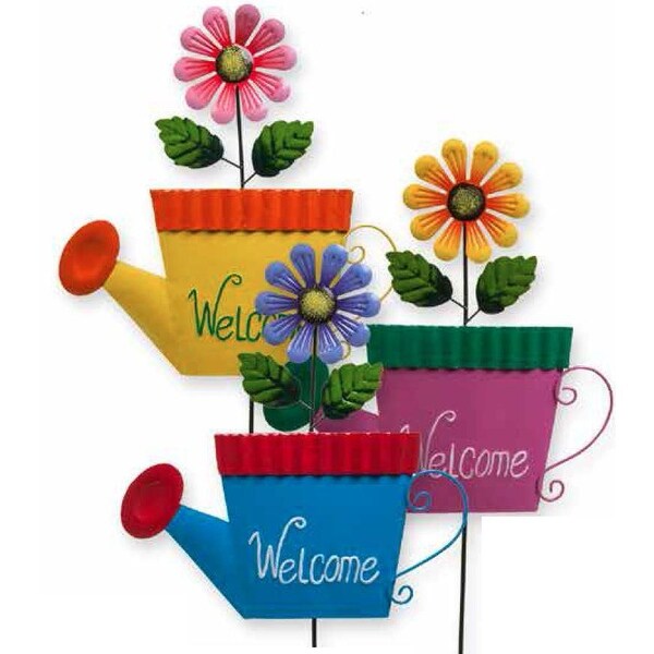 Assorted Metal Flower Pot Yard Stick - 36 Units