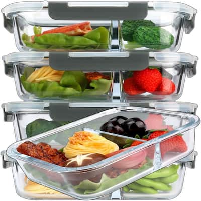 [5-Pack,36 Oz] Glass Meal Prep Containers