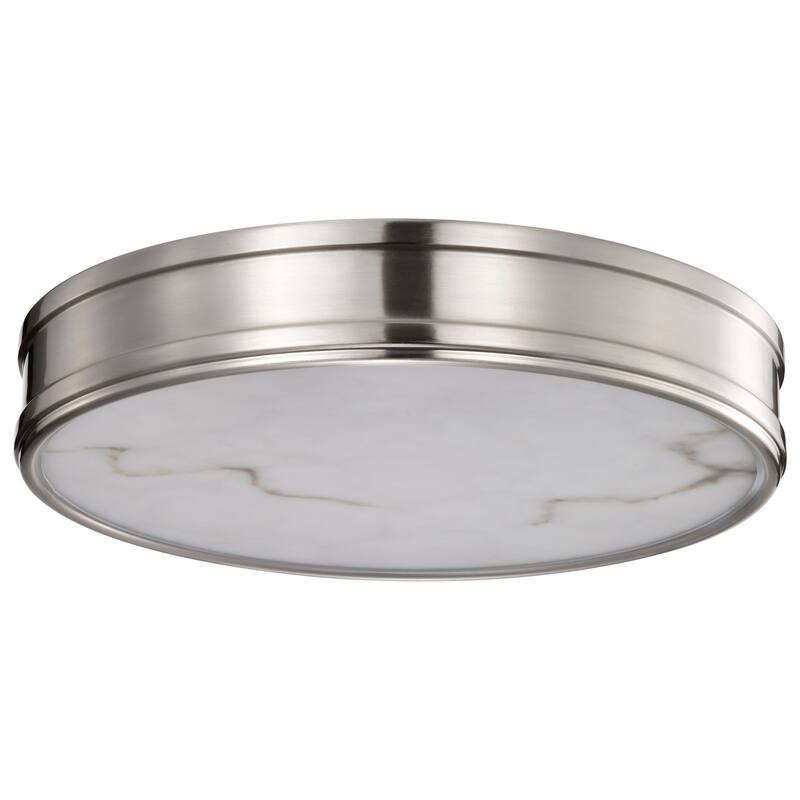 Kendall - 14 Inch LED Flush Mount - Brushed Nickel with Alabaster Glass - Brushed Nickel - Brushed Nickel