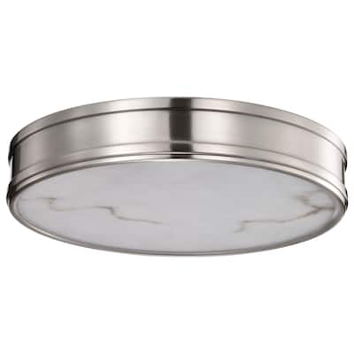 Kendall - 14 Inch LED Flush Mount - Brushed Nickel with Alabaster Glass - Brushed Nickel