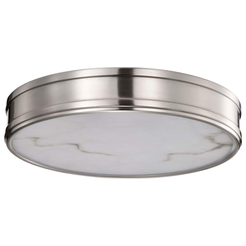 Kendall - 14 Inch LED Flush Mount - Brushed Nickel with Alabaster Glass - Brushed Nickel