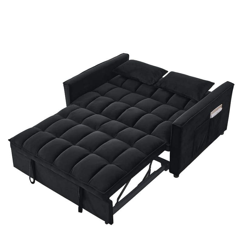 54" Wide 3 in 1 Velvet Sleeper Sofa for Living Room