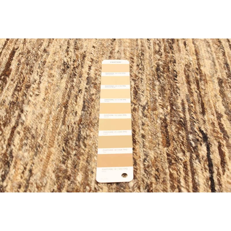 ECARPETGALLERY Flat-Weave Natural Beige Wool Tapestry Kilim - 4'10 x 6'9