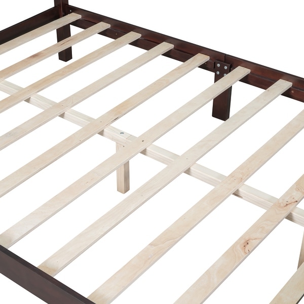 Wood slat bed online frame queen