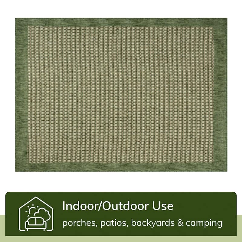 Well Woven Medusa Odin Indoor Outdoor Border Solid Area Rug