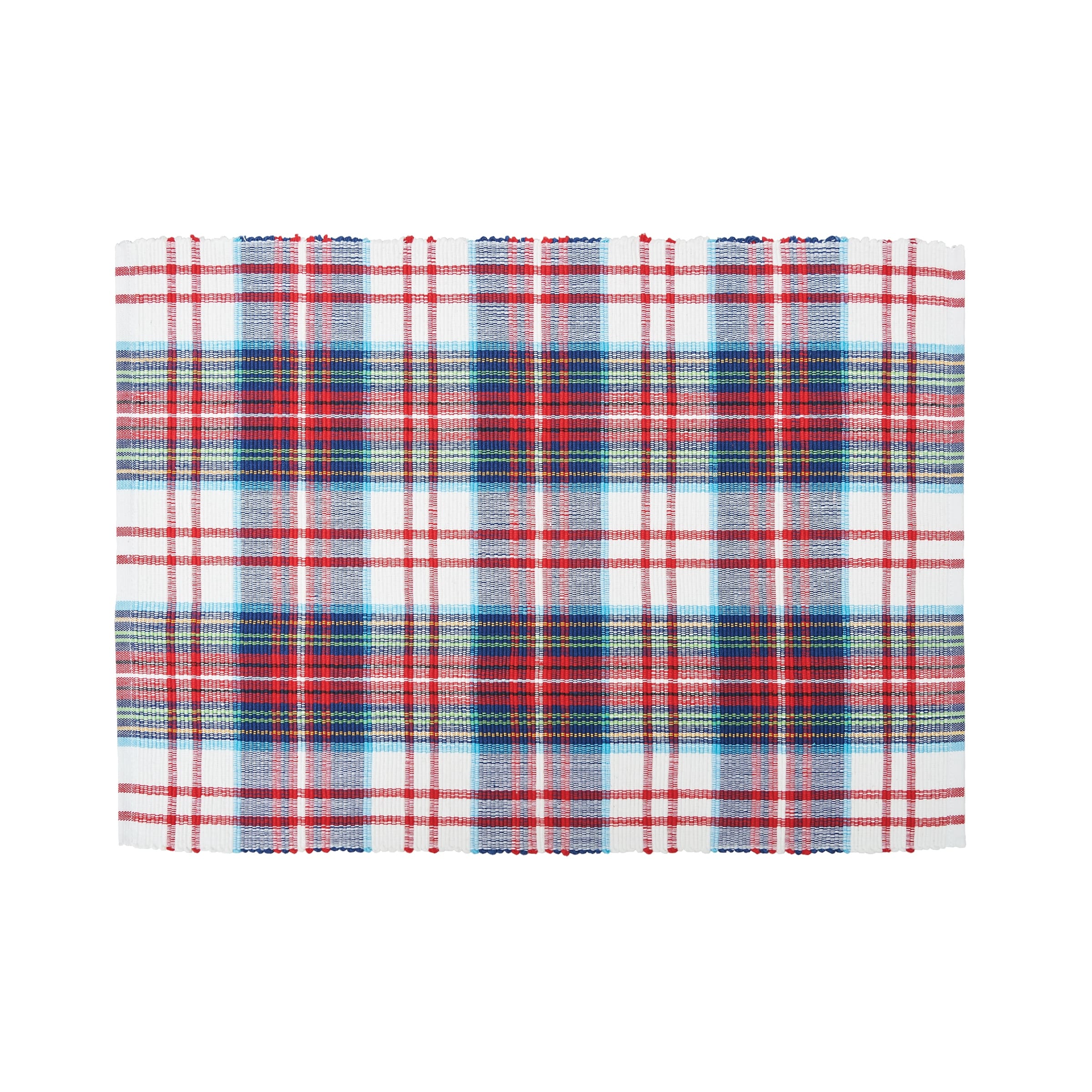 Morris Plaid Red and Green Woven Placemat Set of 6