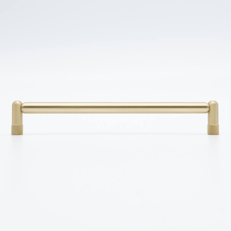 Hapny Home K573 Knurled 8" Center to Center Modern Industrial Luxury - Satin Brass