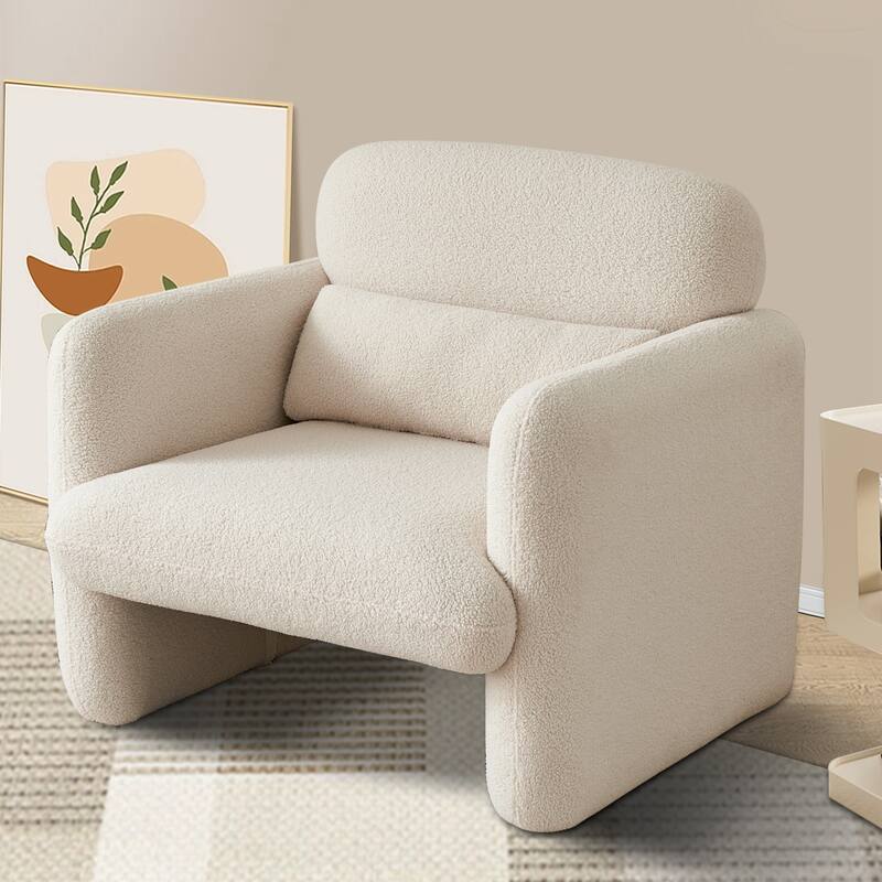 34"Lamb Fleece Fabric Sofa Chair
