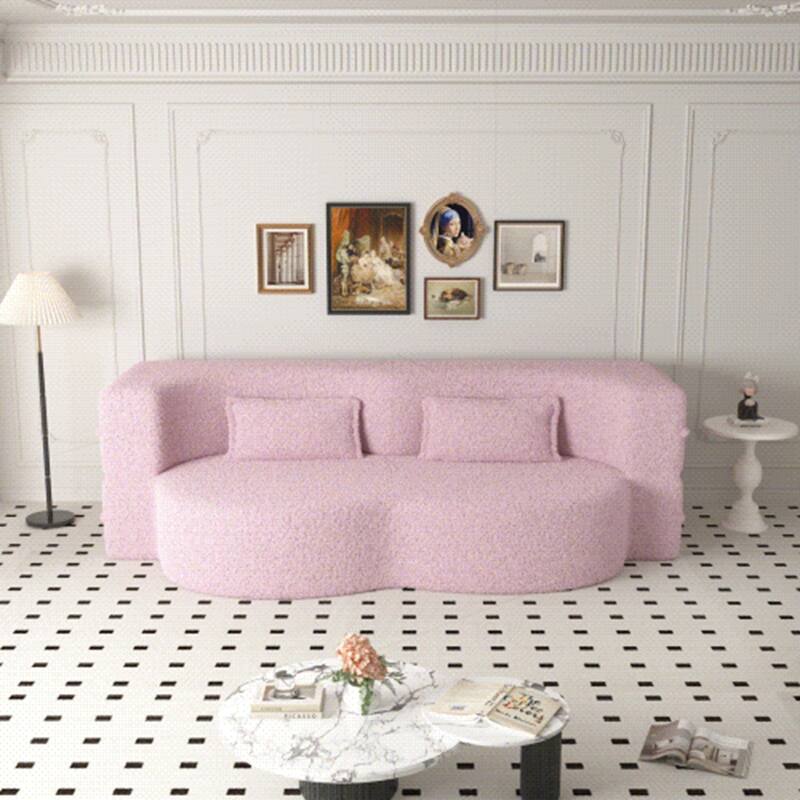 Versatile Convertible Foam Sofa Bed with Removable Cushions and Pillows