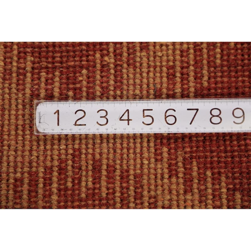 Hand Knotted Oriental 100% Wool Carpet Modern Geometric Red Moroccan Area Rug - 9' 7'' X 7' 11''