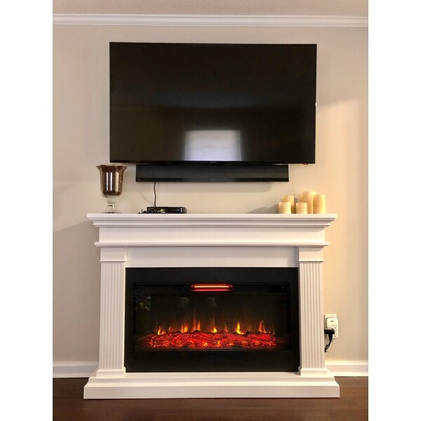 Top Product Reviews For Beau Electric Fireplace In White 58 5l X 11 375w X 42 125h 58 5l X 11 375w X 42 125h 23058281 Overstock