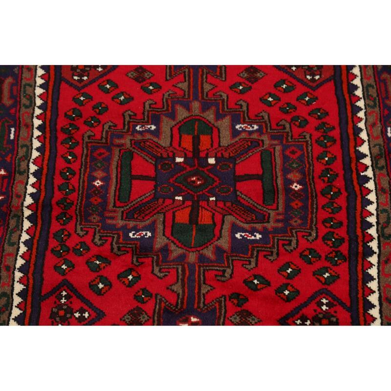 Tribal Geometric Hamedan Persian Traditional Area Rug Wool Handmade - 3'2" x 5'6"
