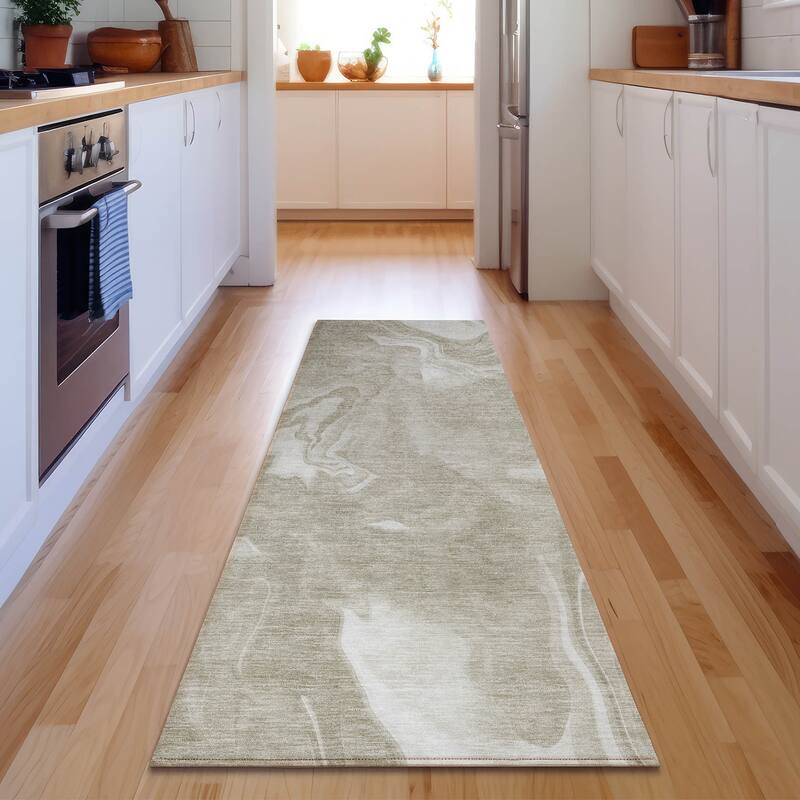 Premium Washable Super Soft Abstract Mayfield Rug - Taupe - 2' 3" x 7' 6" - Runner