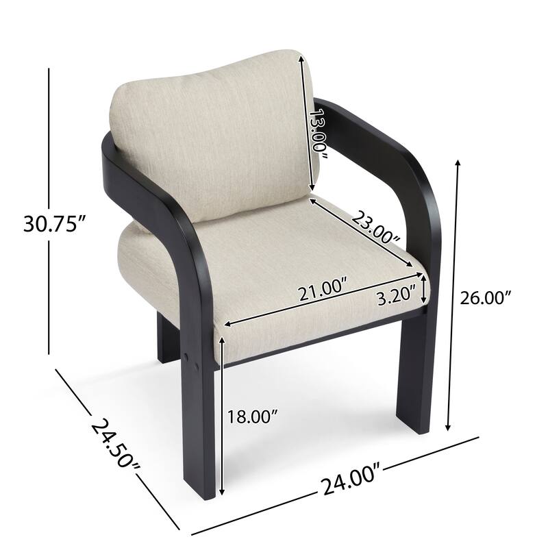 Christopher Knight Home - Seraphina Rubber Wood Dining Chair with Pillow Back(Set of 2)