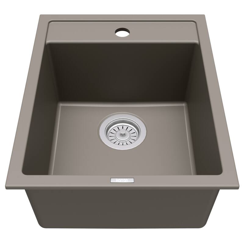 Karran USA QT-825 Quartz Top Mount Sinks 15-3/4" Drop In Single Basin - Concrete