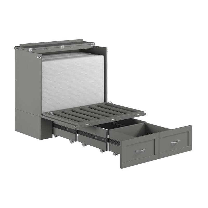 Hamilton Murphy Bed Chest with Storage Drawer and Built-In Charger
